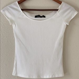 Reformation Star Top XS White Ribbed
